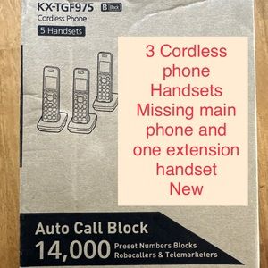 Panasonic KX-TGF975 Cordless 3 Handsets, missing main phone & one handset.